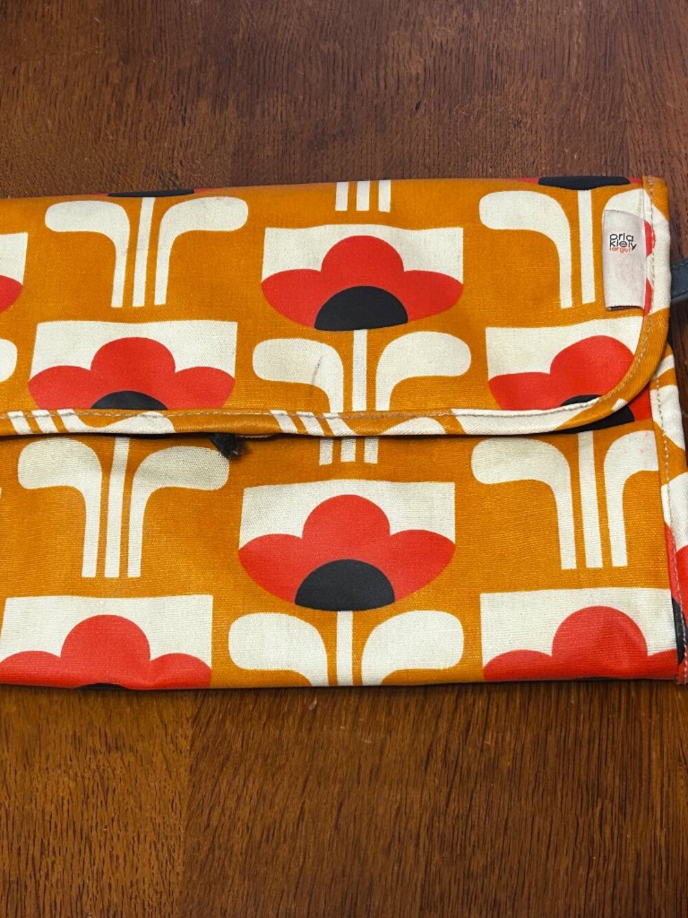 Orla Kiely orange retro travel cosmetic bag